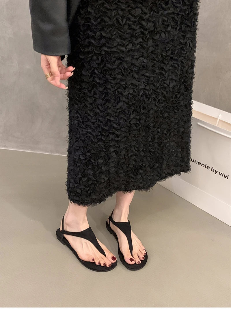 Summer Clip Toe Women Gladiator Sandals Casual Beach Vacation Shoes Ladies Elegant Dress Flats Sandalias