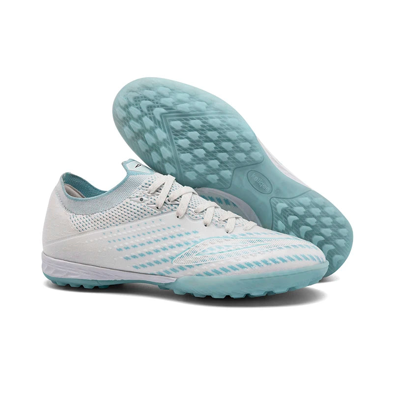 Gran oferta de botas de fútbol con clavos largos para exteriores, de alta calidad, unisex, cómodas y antideslizantes.