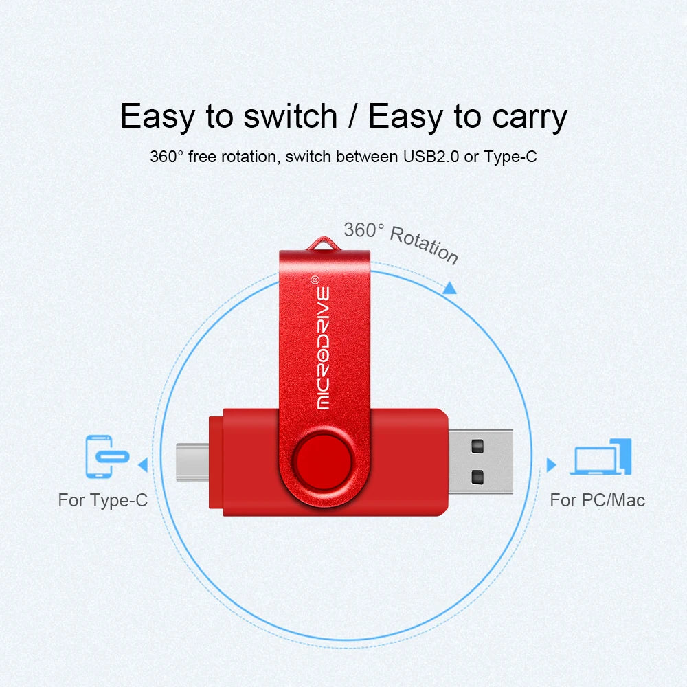 Metal OTG 2 IN 1 Type C pen drive 128GB usb memory stick 4GB 8GB 32GB 64GB 128GB cle usb cle usb flash drive memoria usb