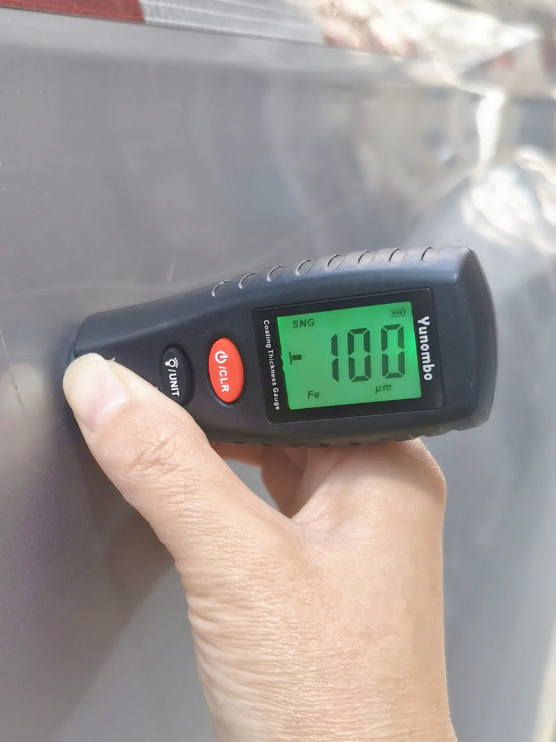 Medidor de espesor de película digital Yunombo con retroiluminación LCD, medidor de espesor de pintura para automóviles, medidor de espesor de revestimiento, nueva versión YNB-100S