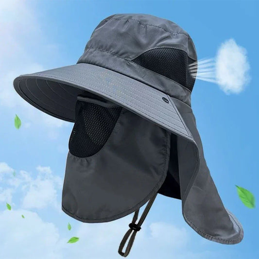 Sombreros de verano con protección UV para exteriores, para caza, pesca, senderismo, camping, visera, cuello de pescador