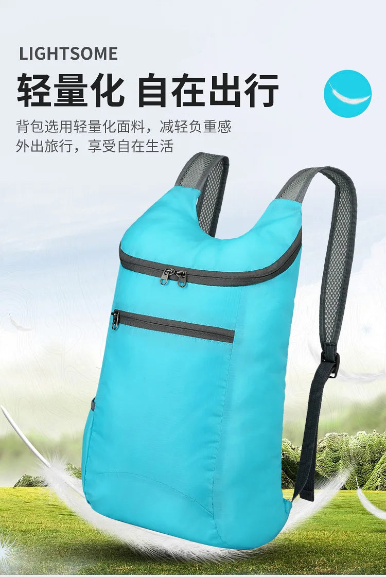 New Waterproof Backpack Portable Folding Bag Student Backpack Backpack Outdoor Large Capacity Movement Men Women Traveling Bag