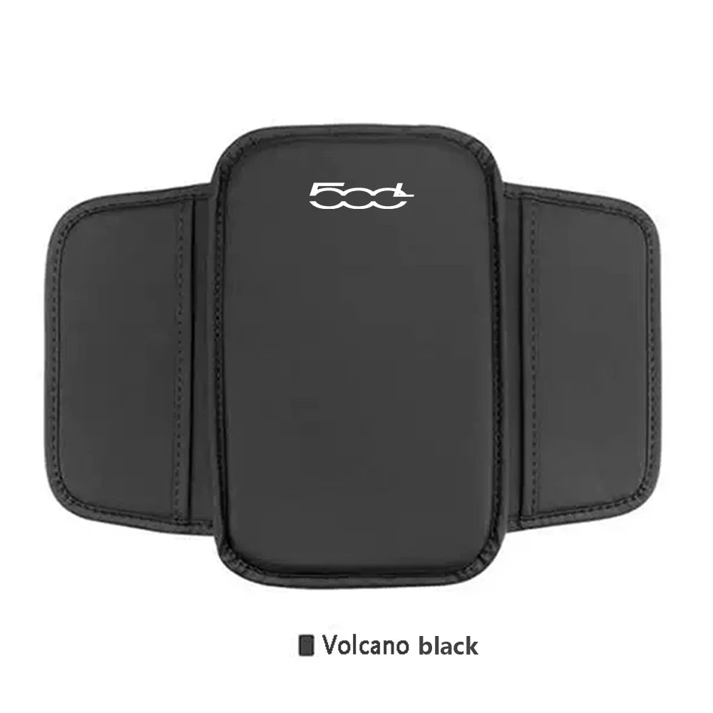 For Fiat 500 500C 500S 500X Abarth Car Accessories Center Console Arm Rest Protector Leather Car Armrest Box Pad Storage Pocket