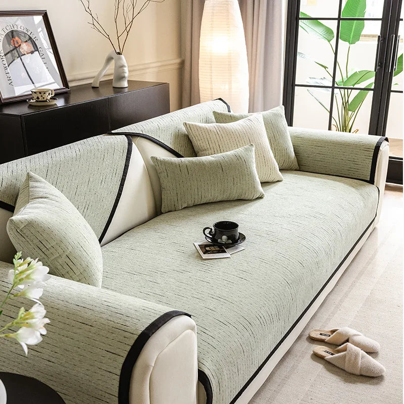 Scratch Sofa Cover Towel Solid Color Non-slip Sofa Backrest Cover Towel Universal New Chenille Sofa Cushion Anti-cat