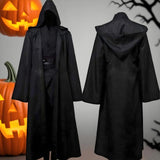 Capa Preta Unissex com Capuz – Estilo Bruxa/Mago – Ideal para Cosplay, Festas, Apresentações e Decoração