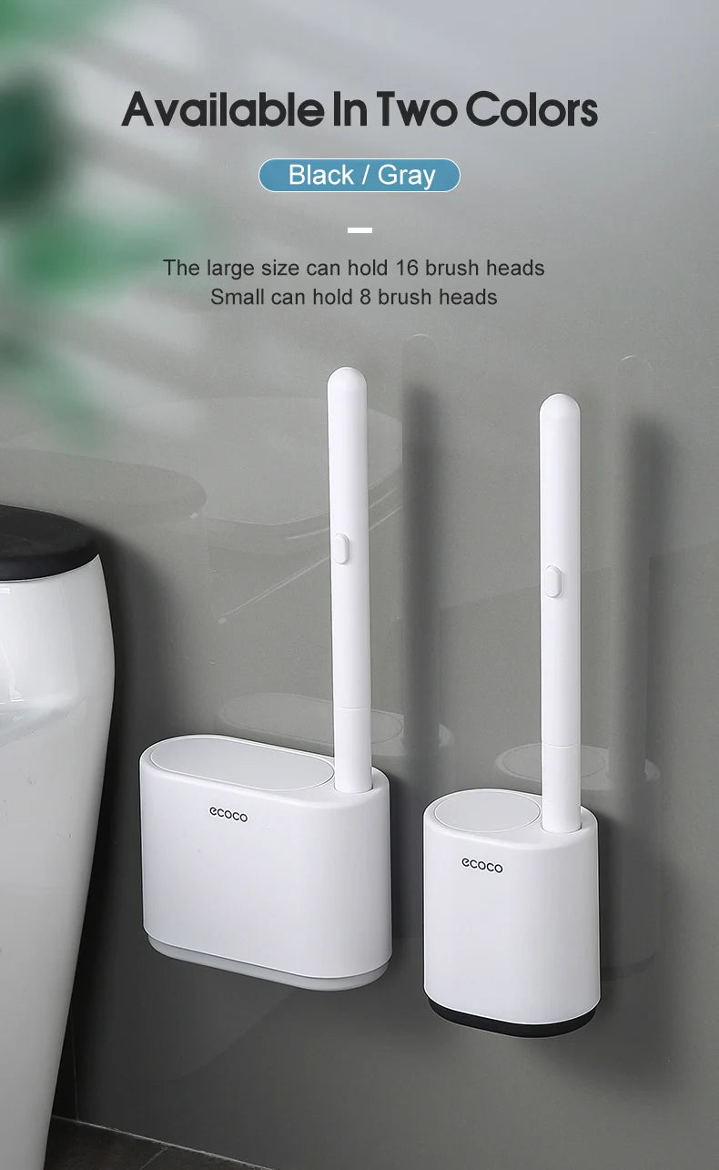 IZEFS Disposable Toilet Brush With Cleaning Liquid Wall-Mounted Cleaning Tool For Bathroom Replacement Brush Head Wc Accessories