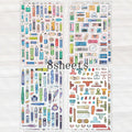 8pcs pencils erasers pens clips stationery themed stickers handbook DIY notebooks dairy pens students' back-to-school gifts