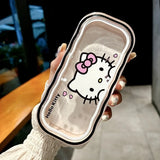 Hello Kitty Glasses Box Cute Cartoon Transparent Wave Box Portable Storage Box Travel Women Supplies Student Gift Wholesale