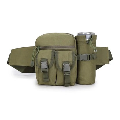 Tactical Running Waist Bag Outdoor Small Waterproof Canvas Backpack Unisex Sports Functional Bottle Carrier For Outdoor Activiti