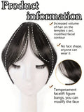 Synthesis Wig Middle-Part Bangs Hair Extensions Clip In Forehead Natural Seamless French Oblique Bangs Eight-Character Bangs