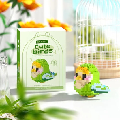 Parrot Micro Building Blocks Bird Cockatiel Budgerigar DIY Assembled Pigeon Macaw 3D Model Mini Brick Figures Toys For Kids