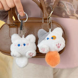 PLush Cat Wallet Keychain Soft Stuffed Animal Little Cat Bag Car Pendant Keychain Trinket Kids Stuffed Keychains Accessories