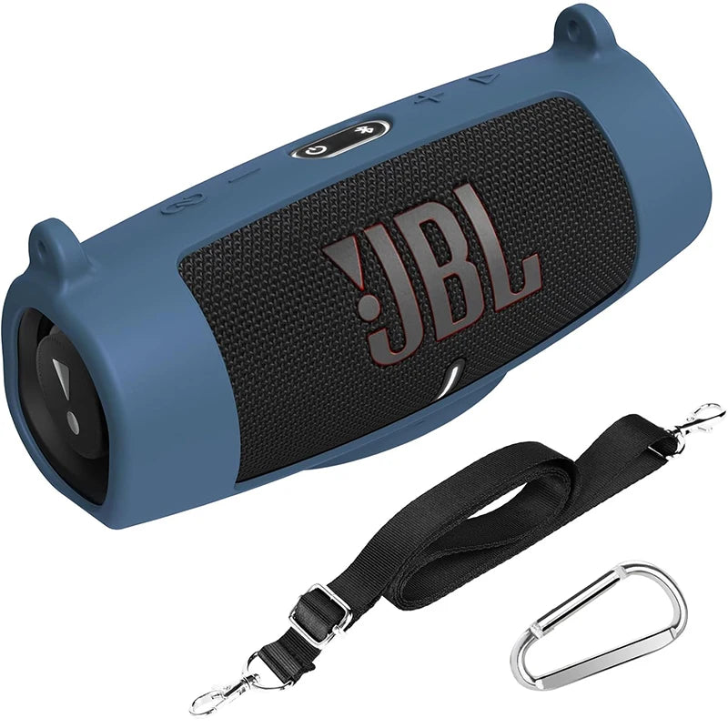Newest Bluetooth Speaker Case Soft Silicone Cover Skin With Strap Carabiner for JBL Charge 5 Wireless Bluetooth Speaker Bag