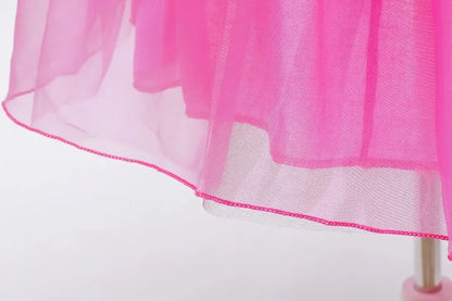 Girl Pink Dress Aurora Cosplay Costume Princess Deluxe Outfit Children Summer Brthday Party Elegant Gown Fairy Disguise Sets