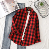 Casual Women's Plaid Shirt 2025 Spring Autumn New Ladies Loose Blouse and Tops Female Long Sleeve Shirts Fresh Checked Clothes