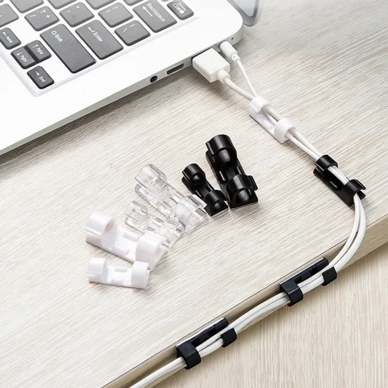 1/100Pcs Cable Clips Self-Adhesive Cable Organizer Cord Management System Cord Holder for Wire Management Desk Car Office Home