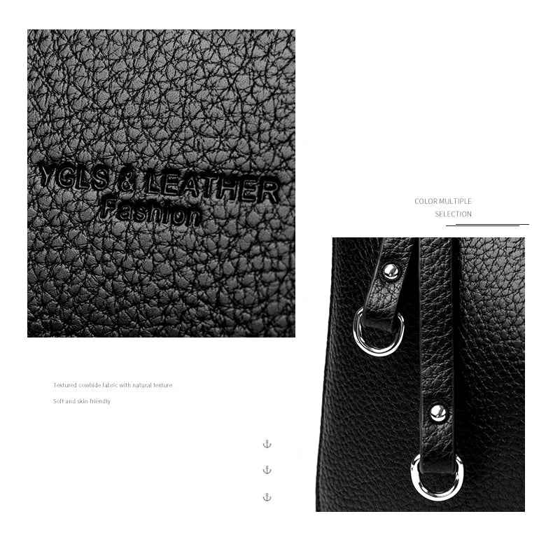 Genuine Brand Women's Soft Leather Shoulder Bags Luxury Designer Crossbody Bags Ladies Casual Tote Bag Messenger Commuting Sac