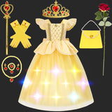 Children's Halloween Role Play Fairy Princess Belle Dress Xmas Carnival Masquerade Performance Birthday Party Fancy Girl Clothes