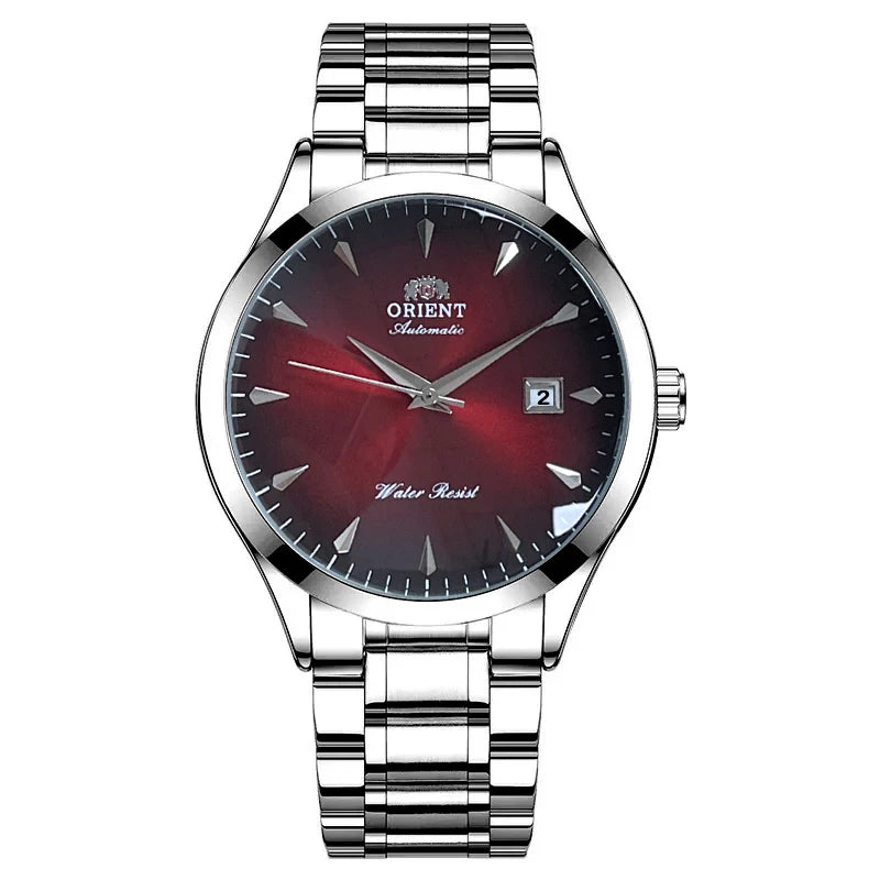 Orient Automatic Men's Watch, Black Dial Stainless Steel Band, Water Resistant Classic Business Wristwatch with Date Display