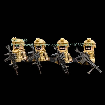 Military Special Forces Action Figure Building Blocks Ghillie Suit Weapons Sniper SWAT Ghost KSK Police Bandit Boy Toy Gift F029