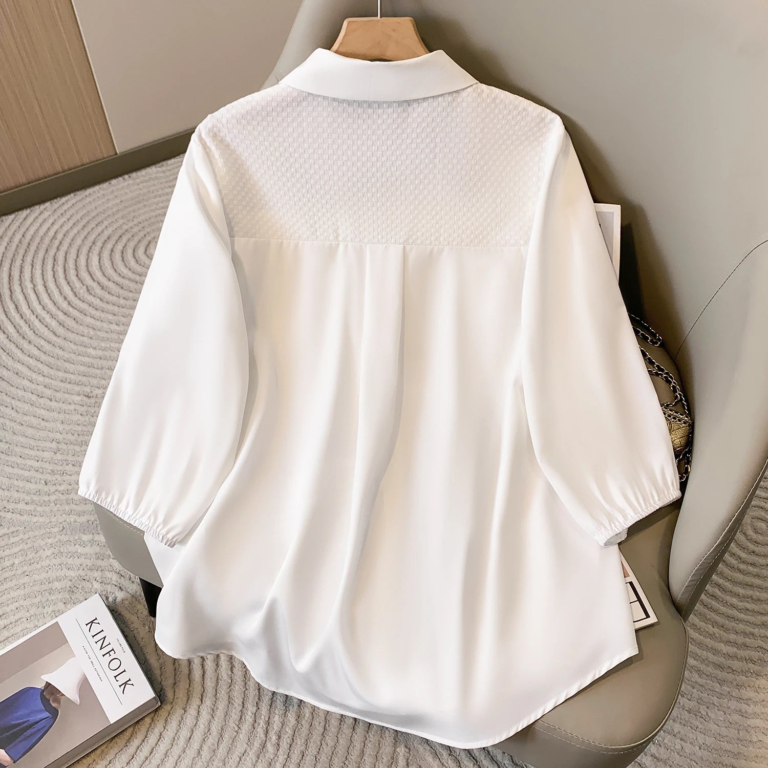 Plus Size Shirt Women Spring Summer 2025 New Arrival Korean Fashion Design Black Or White Shirts And Blouses Female Tops Women