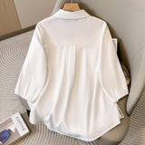 Plus Size Shirt Women Spring Summer 2025 New Arrival Korean Fashion Design Black Or White Shirts And Blouses Female Tops Women
