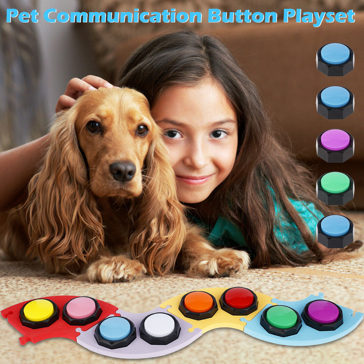 8Pcs Voice Recording Button Pet Toys Dog Buttons for Communication Training Buzzer Recordable Talking Button Intelligence Toy