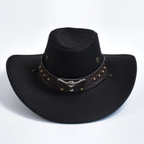 Artificial Suede Western Cowboy Hats Vintage Wide Brim Gentleman Cowgirl Jazz Hat Holiday Party Cosplay Hat