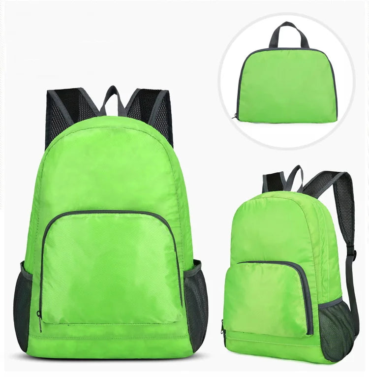 Outdoor Travel Lightweight Portable Foldable Backpack Love Print Folding Green Bag Ultralight Pack for Women Men Hiking Daypack