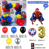 Spiderman Latex Balloons Garland Arch Kit para crianças, vermelho e azul, Birthday Party Decors, tema de super-herói, 1 conjunto, 1 conjunto, 1 conjunto