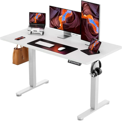 ad Height Adjustable Electric Standing Desk, 55 x 28 Inches Sit Stand up Desk, Memory Computer Home Office Desk