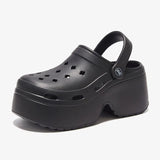 Sandalias de tacón alto y grueso para mujer, zapatos de playa y jardín, impermeables, con suela suave de 9 cm, para verano, 2024 