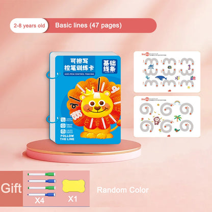Reusable Magic Practice Copybook Control Training Book Magical Tracing Workbook Children Montessori Drawing Education Stationery