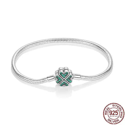 Original 925 Silver Bracelet Snake Chain 17-20 Evil Eye Heart Star Zircon For Charms Beads Pendant Anniversary Jewelry Making Gifts 
