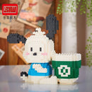 Linkgo Sanrio Building Block Pen Holder Luffy Stitch Chopper Pochacco Kuromi DIY Assembly Super Mario Puzzle Mini Bricks Toys