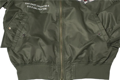 High Quality Military Fashion Casual Boy Youth Lightweight Top Gun Patch Embriodey Streetwear Ma1 Satin Flight Bomber Jacket Men