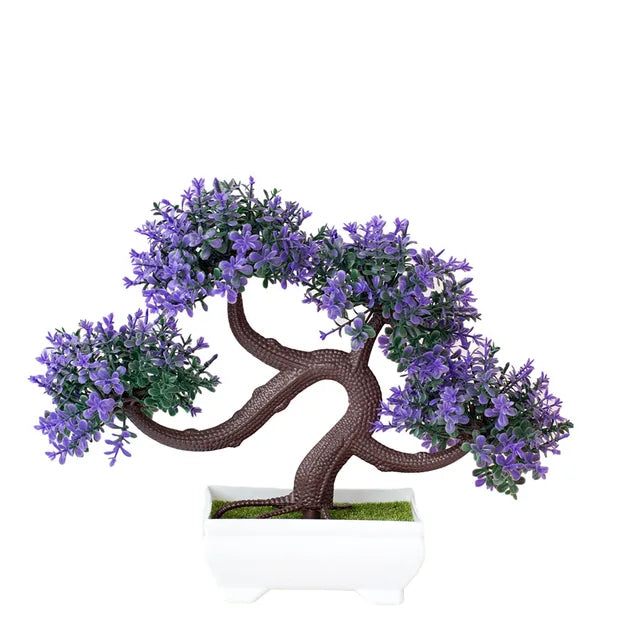 Plantas de plástico artificiais bonsai pequeno vaso de árvore planta falsa vaso de flores arranjo de jardim ornamentos quarto decoração de mesa de casa