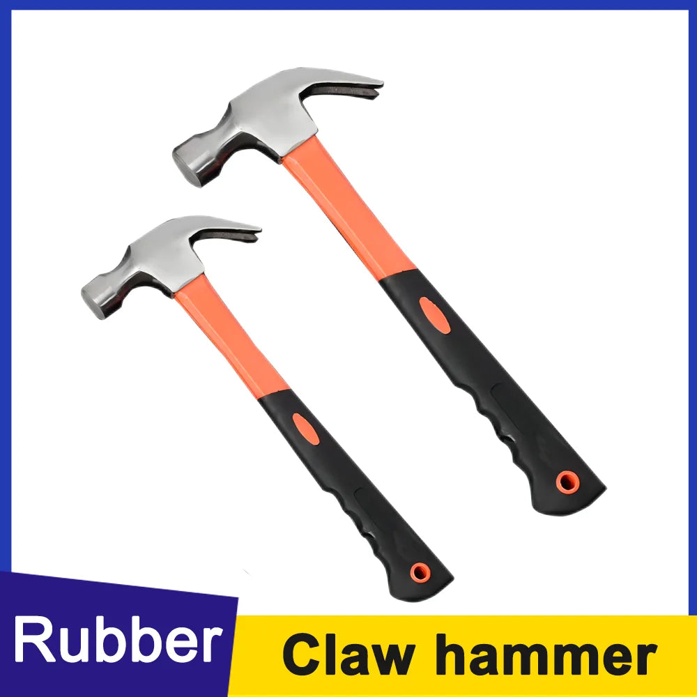 Rubber Handle Non-slip Fiber Handle Claw Hammer with Plastic Handle Claw Hammer Hardware Tools