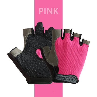 Guantes antideslizantes de medio dedo para hombre y mujer, con mancuernas, transpirables, elásticos, resistentes a los golpes, para ejercicio, deportes, ciclismo y bicicleta. 