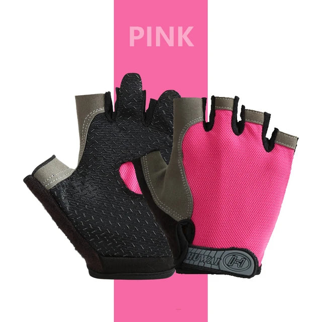 Anti Slip Half Finger Gloves for Men and Women, Dumbbells, Breathable, Elastic, Shock, Exercise, Sports, Cycling, Bicycle 