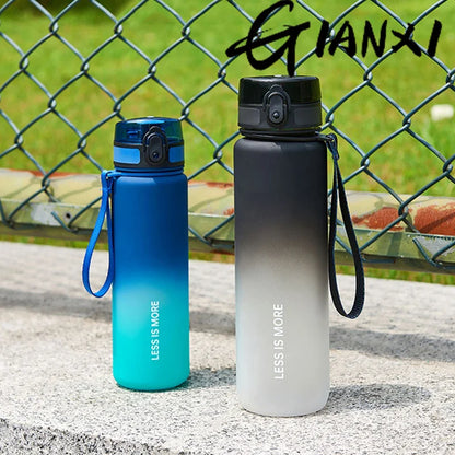 Large Capacity Sports Water Bottle Leak proof Gradient Color Plastic Cup Drinking Outdoor Travel Portable Gym Fitness Jugs