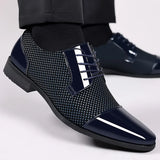 Classic Men Dress Shoes Slip on Black Leather Shoes for Men Plus Size Point Toe Business Casual Men Formal Shoes for Wedding