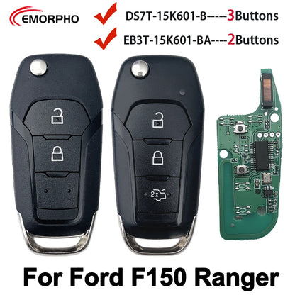 EMORPHO EB3T-15K601-BA Remote Car Key Flip Fob ID49 433Mhz For Ford F150 Ranger KA+ Mondeo V GalaxyS-Max DS7T-15K601-B