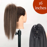 34inches Synthetic Ponytail Hair Extension Clip in Fake Wig Hairpiece Blonde Wrap Around Pigtail Long Smooth Overhead Pony Tail