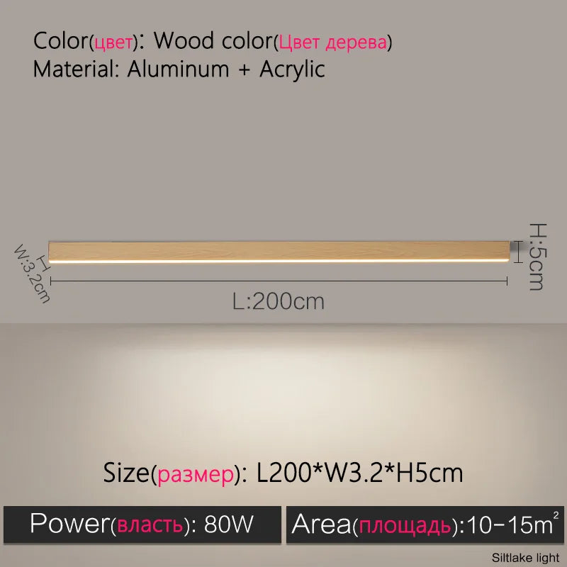 Modern Long Strip Ceiling Light Surface Mounted Minimalist Aisle Lamp Living Room Bedroom Kitchen Home Office LED Lighting