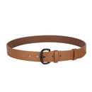 Women's Casual Leather Belt with black Buckle Versatile Waist Accessory for Jeans and Everyday Outfits