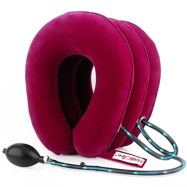 Collarín cervical inflable con tracción cervical, soporte para tractor, almohada de masaje, alivio del dolor, relajación, cuidado de la salud, camilla para cuello y cabeza.