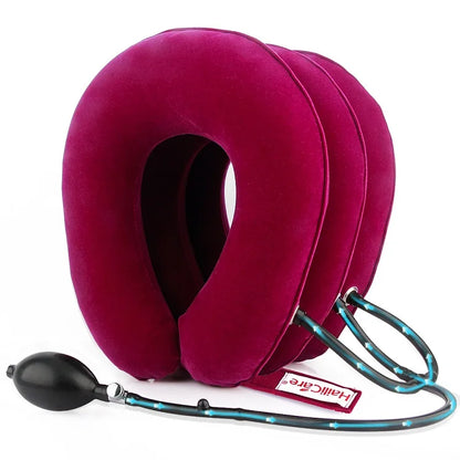 Collarín cervical inflable con tracción cervical, soporte para tractor, almohada de masaje, alivio del dolor, relajación, cuidado de la salud, camilla para cuello y cabeza.