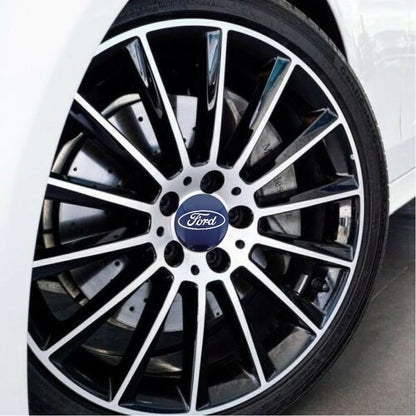 4 X 54MM Wheel Centre Caps Set Hub Centre Rim Cover Badge Blue Center Wheel Cap Kit For Ford Most Models Focus Fiesta Ka Kuga