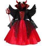 Fantasia de Vampira para Meninas (Halloween) – Vestido de Noiva Fantasma/Vampira – Traje para Festa de Carnaval e Estilo Gótico Escarlate